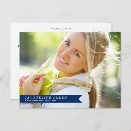 Simple Ribbon Afstuderen Briefkaart (Voorkant / Achterkant)