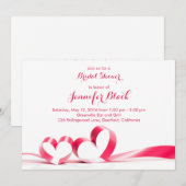 Simple Ribbon Hearts Valentijns Vrijgezellenfeest Kaart (Voorkant / Achterkant)