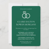 Simple Rings Green Wedding Invitation Kaart (Voorkant)