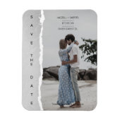 Simple Ripped Paper Effect Wedding Custom Photo Magneet (Verticaal)