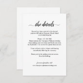 Simple Romance Calligraphy Wedding Details Card Informatiekaartje (Voorkant / Achterkant)