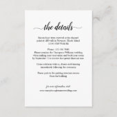 Simple Romance Calligraphy Wedding Details Card Informatiekaartje (Voorkant)