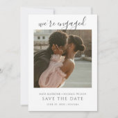 Simple Romantic Photo Wedding Save The Date Kaart (Voorkant)