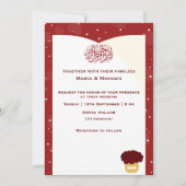 Simple Romantic Red Heart Wedding Invitation Kaart (Voorkant)