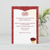 Simple Romantic Red Heart Wedding Invitation Kaart (Staand voorkant)