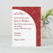 Simple Romantic Red Heart Wedding Invitation Kaart (Staand voorkant)