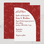Simple Romantic Red Heart Wedding Invitation Kaart (Voorkant / Achterkant)