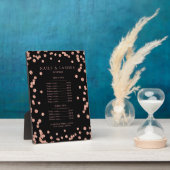 Simple Roos Gold Glitter Confetti Price Menu Black Fotoplaat (Zijkant)