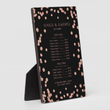 Simple Roos Gold Glitter Confetti Price Menu Black