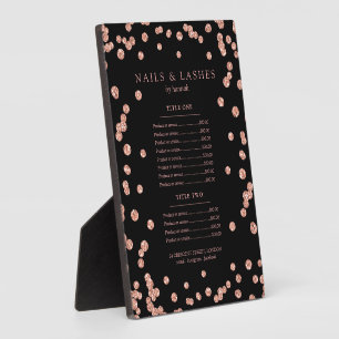 Simple Roos Gold Glitter Confetti Price Menu Black Fotoplaat