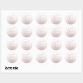 Simple Rose Gold Gradient Bridal Shower  Ronde Sticker (Vel)