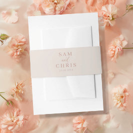 Simple Rose Gold Monogram Wedding Uitnodigingen Wikkel