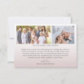 Simple Rose Gold Wedding Thank You Bedankkaart (Achterkant)