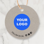 Simple Round Kraft Voeg je Logo toe Social Media Bedankjes Labels (Achterkant)