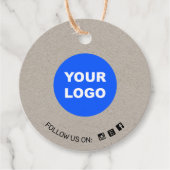 Simple Round Kraft Voeg je Logo toe Social Media Bedankjes Labels (Voorkant)