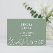 Simple RSVP Card for Wedding – Editable Design (Staand voorkant)