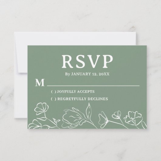 Simple RSVP Card for Wedding – Editable Design (Achterkant)