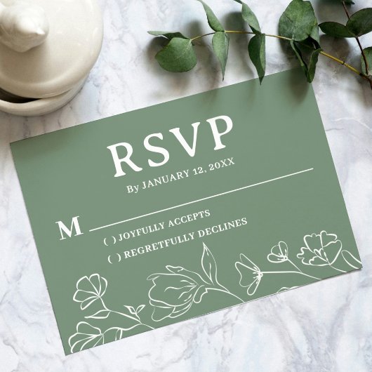 Simple RSVP Card for Wedding – Editable Design Kaartje