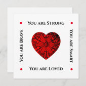 Simple Ruby Red Heart Valentijn Flat Holiday Card Feestdagenkaart (Voorkant / Achterkant)