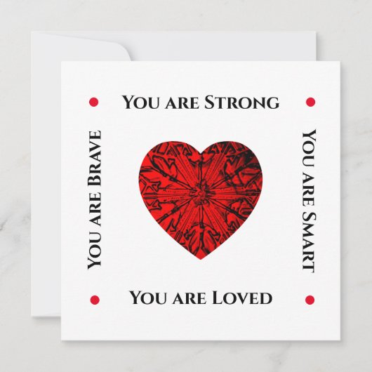 Simple Ruby Red Heart Valentijn Flat Holiday Card Feestdagenkaart (Voorkant)