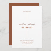 Simple Rust Boho Desert Terracotta Wedding Save The Date (Voorkant / Achterkant)