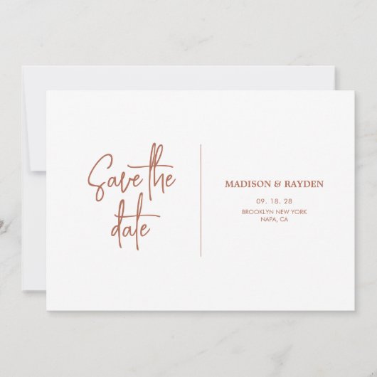 Simple Rust Terracotta Wedding Photo Kaart (Voorkant)