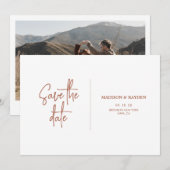 Simple Rust Terracotta Wedding Photo Kaart (Voorkant / Achterkant)