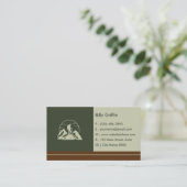 Simple Rustic Adventure Hikers Bold Deep Green  Visitekaartje (Staand voorkant)