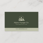 Simple Rustic Adventure Hikers Bold Deep Green  Visitekaartje (Achterkant)