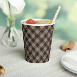 Simple Rustic Black en Khaki Buffalo Pset Papieren Bekers