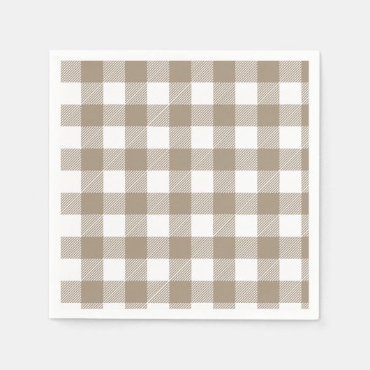 Simple Rustic Brown Plaid Servet (Voorkant)