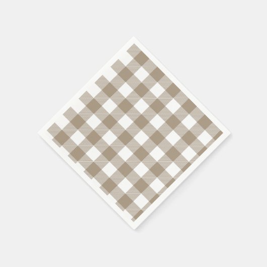Simple Rustic Brown Plaid Servet (Hoek)