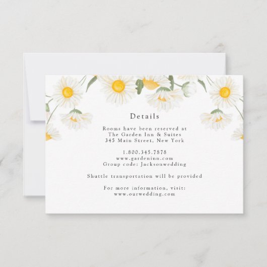 Simple Rustic Daisy Flowers - Kaart met details (Voorkant)