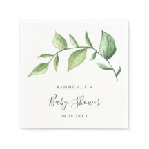 Simple Rustic Elegant Greenery Baby shower