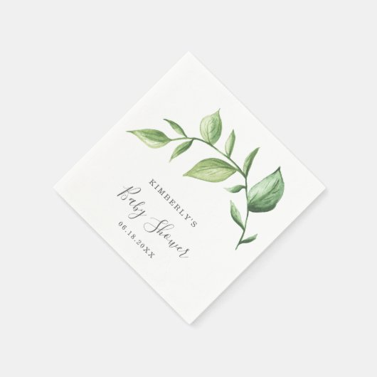 Simple Rustic Elegant Greenery Baby shower Servet (Hoek)