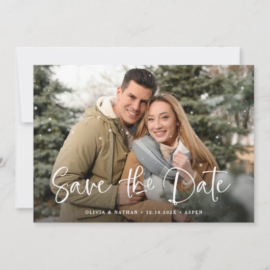 Simple Rustic-foto Save The Date (Voorkant)
