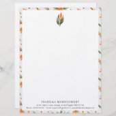 Simple Rustic Greenery Floral | Monogram Briefhoofd (Voorkant / Achterkant)