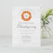 Simple Rustic Herfst Wreath Invitation Kaart (Staand voorkant)
