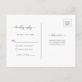 Simple Rustic Kraft Brown RSVP-Briefkaart Briefkaart