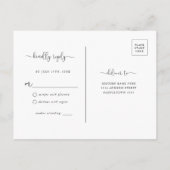 Simple Rustic Kraft Brown RSVP-Briefkaart Briefkaart (Achterkant)