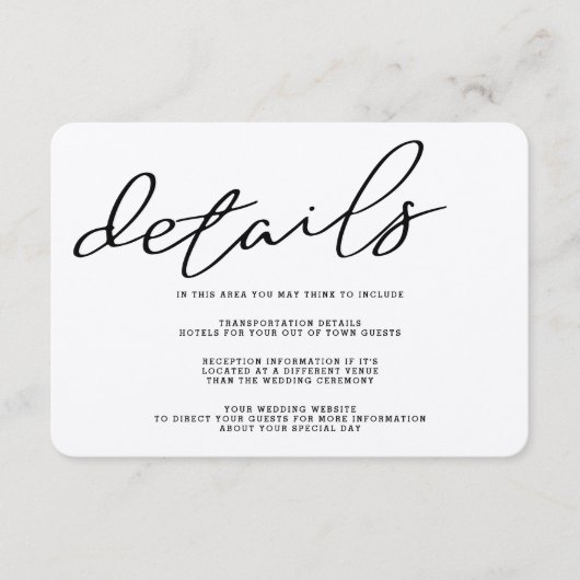 Simple Rustic Kraft Paper — Kaart met details (Voorkant)