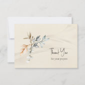 Simple Rustic Leaves Parchment Orthodox Funeral Bedankkaart (Voorkant)