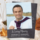 Simple Rustic Memorial Photo Funeral Dank u Notitiekaartje