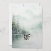 Simple Rustic Mountain Lake Misty Pines Wedding Kaart (Achterkant)