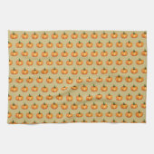 Simple Rustic Orange Watercolour Pumpkin Pattern Theedoek (Horizontaal)