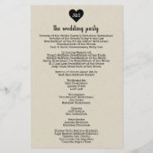 Simple Rustic Wedding Program (Achterkant)
