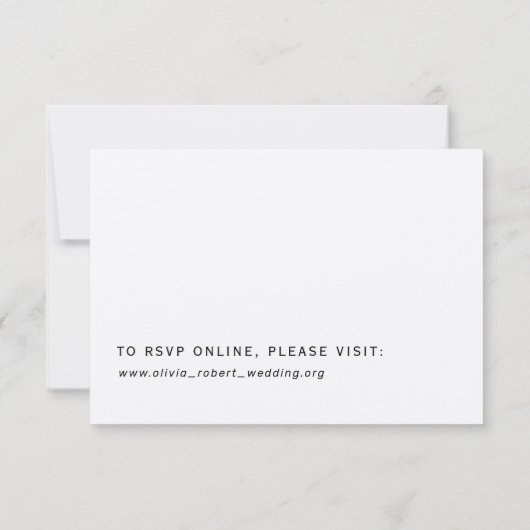 Simple Rustic Wildflower Wedding Reply Kaart (Achterkant)