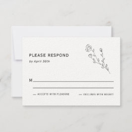 Simple Rustic Wildflower Wedding Reply Kaart