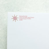 Simple Rustic Winter Snowflake Mailing Etiket