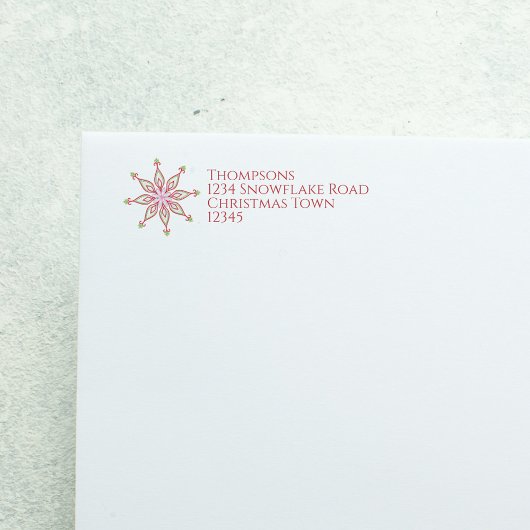 Simple Rustic Winter Snowflake Mailing Etiket